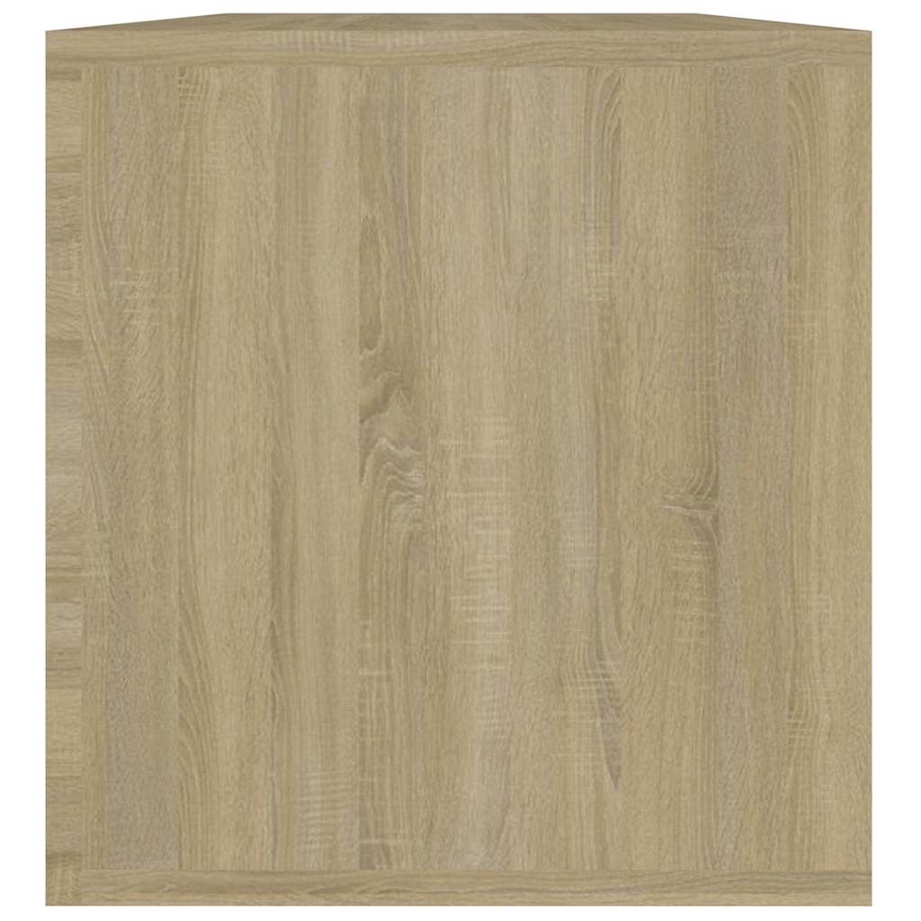 Έπιπλο Δίσκων Βινυλίου Λευκό Sonoma Δρυς 71x34x36εκ. Επεξ. Ξύλο