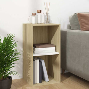 Έπιπλο Δίσκων Βινυλίου Λευκό Sonoma Δρυς 71x34x36εκ. Επεξ. Ξύλο