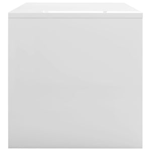 Τραπεζάκι Σαλονιού Γυαλιστερό Λευκό 100x40x40 εκ. Επεξ. Ξύλο