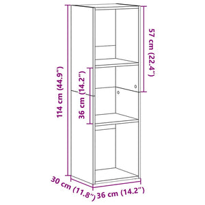 Βιβλιοθήκη/Έπιπλο Τηλεόρασης Λευκό 36x30x114 εκ. Επεξ. Ξύλο