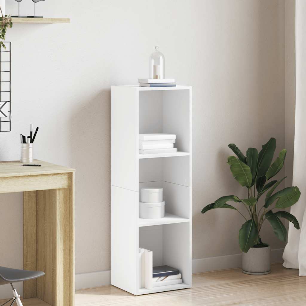 Βιβλιοθήκη/Έπιπλο Τηλεόρασης Λευκό 36x30x114 εκ. Επεξ. Ξύλο