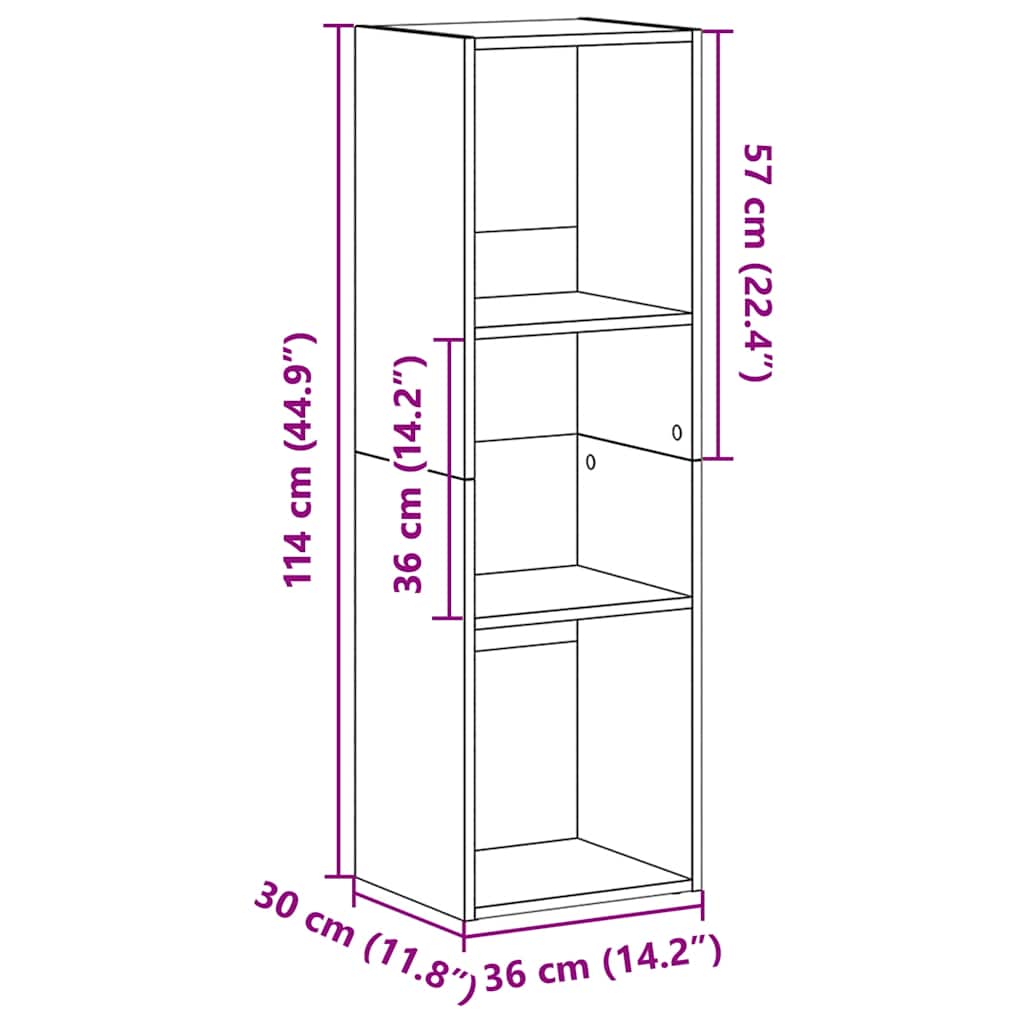 Βιβλιοθήκη/Έπιπλο Τηλεόρασης Μαύρο 36x30x114 εκ. Μοριοσανίδα - Pakobazaar