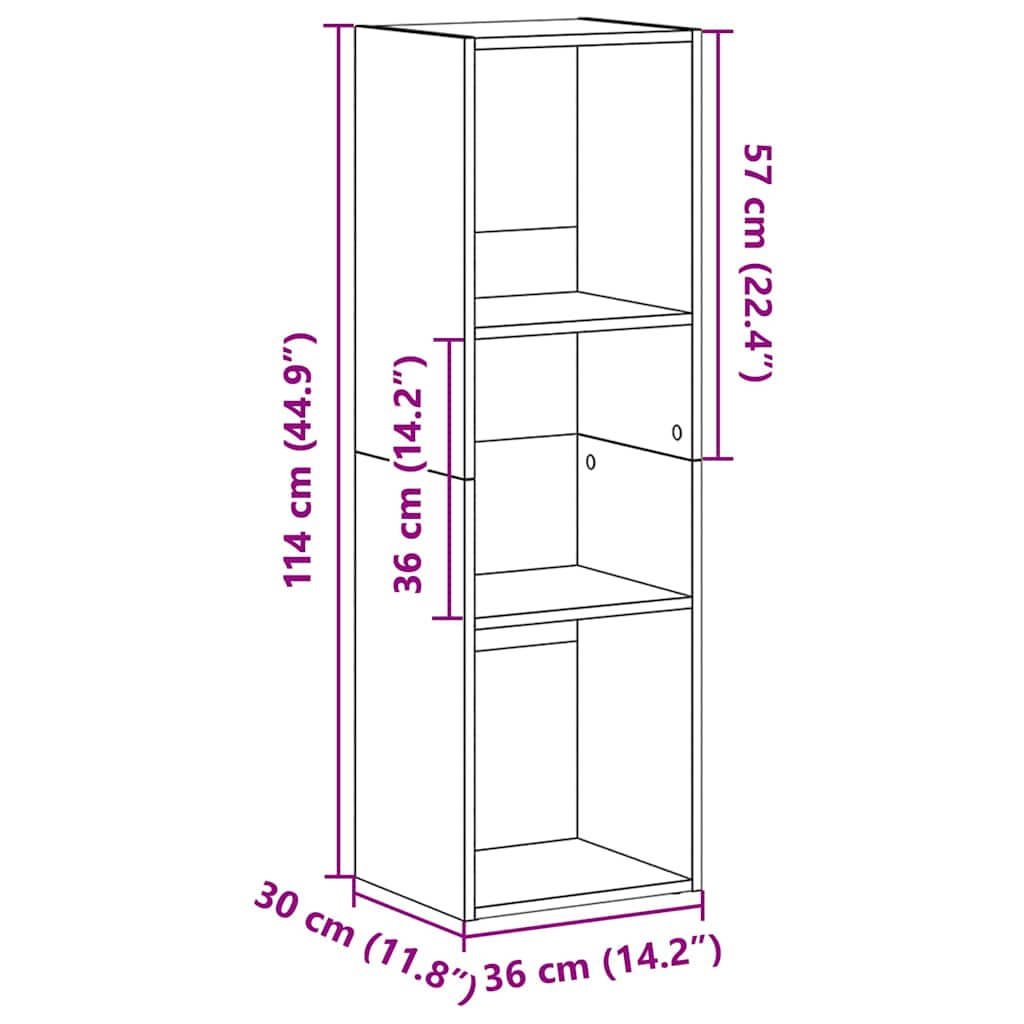 Βιβλιοθήκη/Έπιπλο TV Sonoma Δρυς 36x30x114 εκ. από Μοριοσανίδα