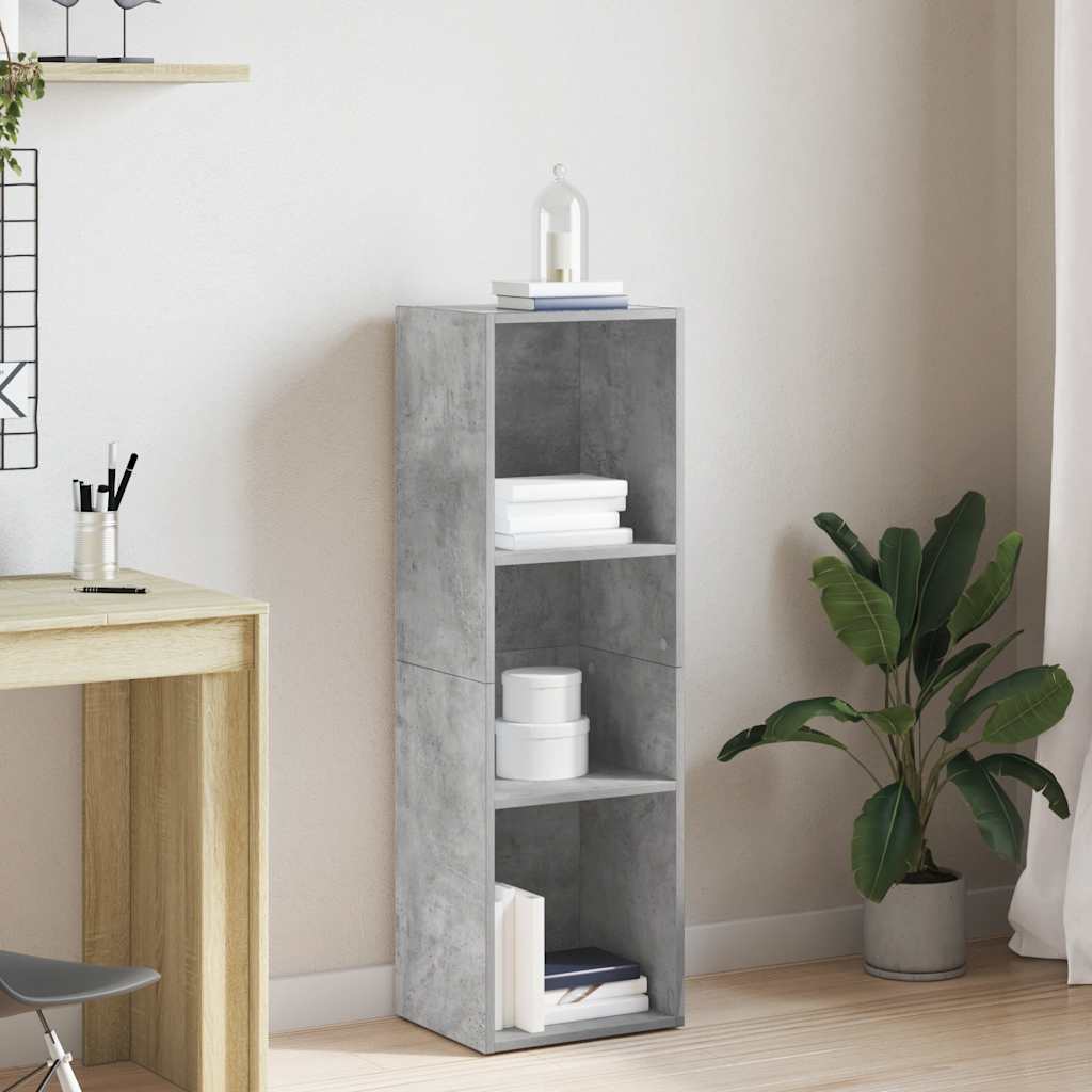 Βιβλιοθήκη/Έπιπλο TV Γκρι Σκυροδέματος 36x30x114 εκ Επεξ. Ξύλο