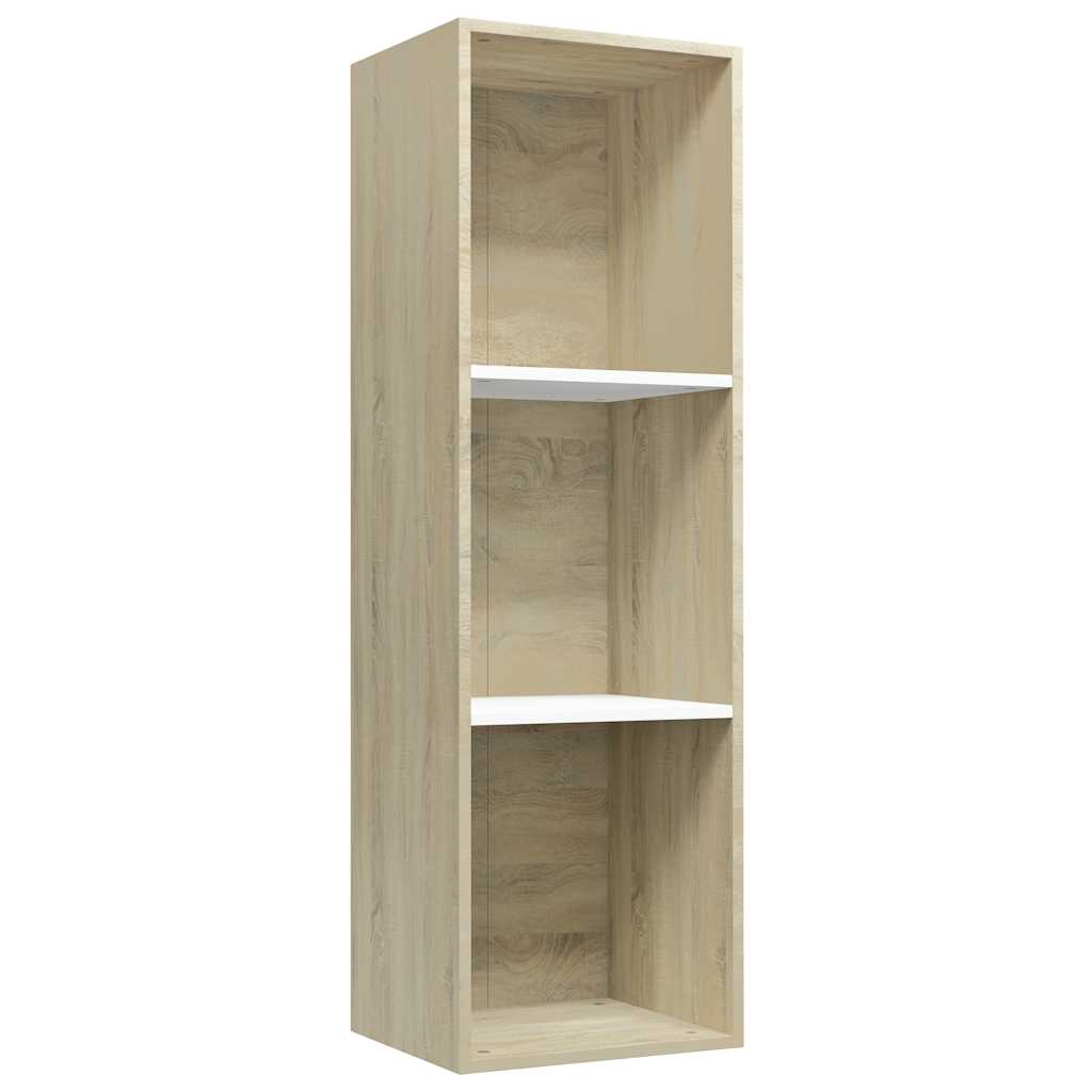 Βιβλιοθήκη/Έπιπλο TV Λευκό/Sonoma Δρυς 36x30x114 εκ Επεξ. Ξύλο