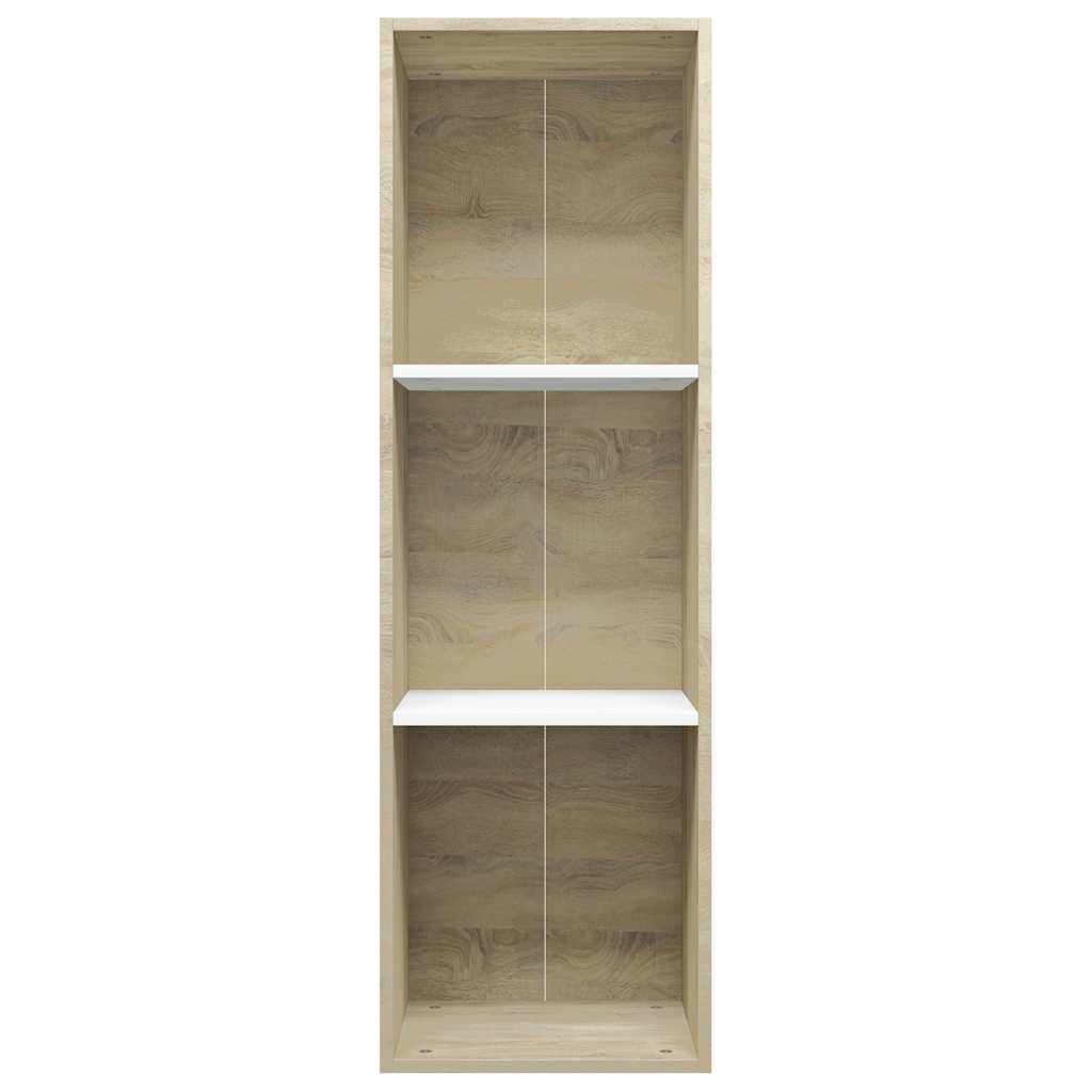Βιβλιοθήκη/Έπιπλο TV Λευκό/Sonoma Δρυς 36x30x114 εκ Επεξ. Ξύλο