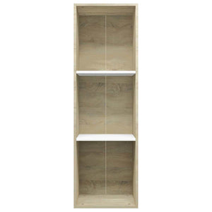 Βιβλιοθήκη/Έπιπλο TV Λευκό/Sonoma Δρυς 36x30x114 εκ Επεξ. Ξύλο