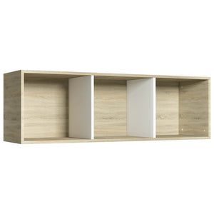 Βιβλιοθήκη/Έπιπλο TV Λευκό/Sonoma Δρυς 36x30x114 εκ Επεξ. Ξύλο