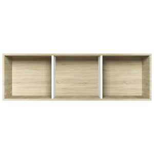 Βιβλιοθήκη/Έπιπλο TV Λευκό/Sonoma Δρυς 36x30x114 εκ Επεξ. Ξύλο