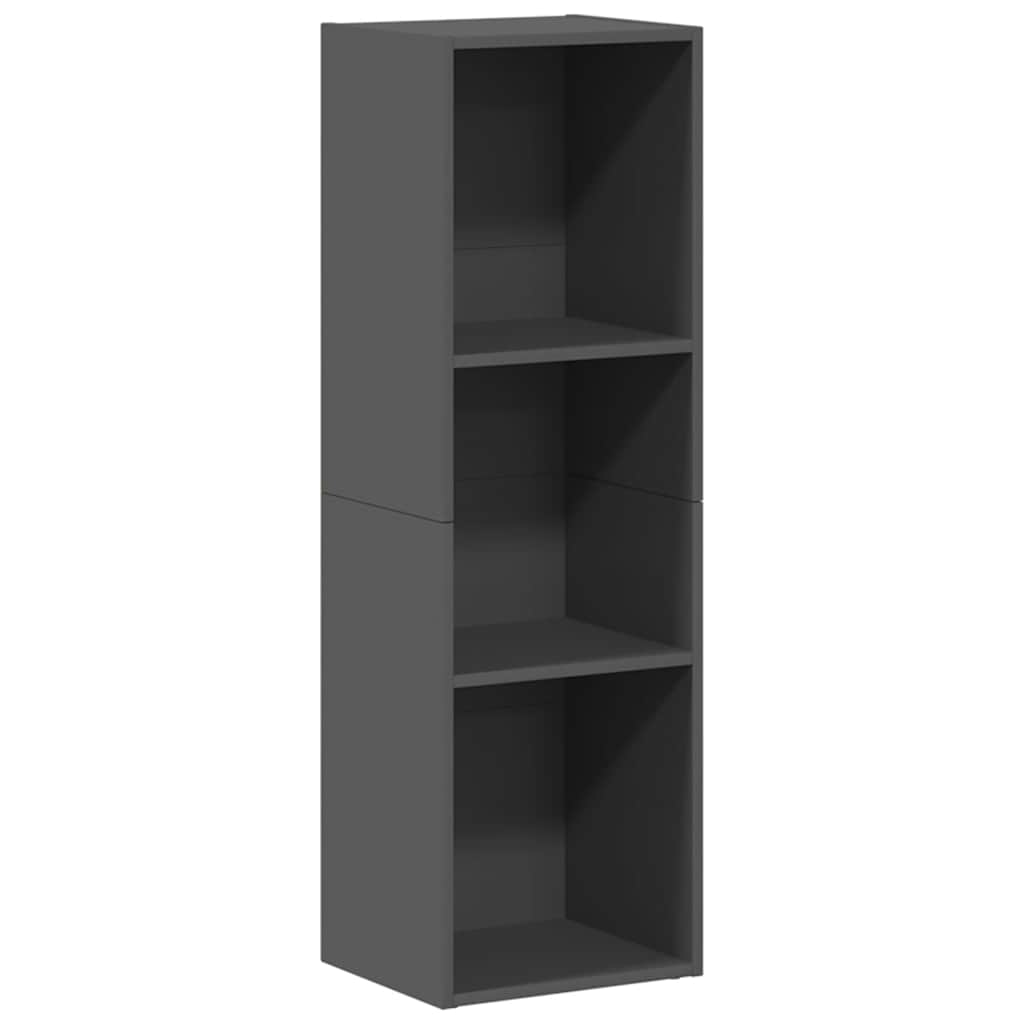 Βιβλιοθήκη/Έπιπλο TV Γυαλιστερό Γκρι 36x30x114 εκ. Επεξ. Ξύλο - Pakobazaar