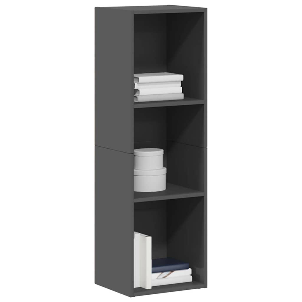 Βιβλιοθήκη/Έπιπλο TV Γυαλιστερό Γκρι 36x30x114 εκ. Επεξ. Ξύλο - Pakobazaar