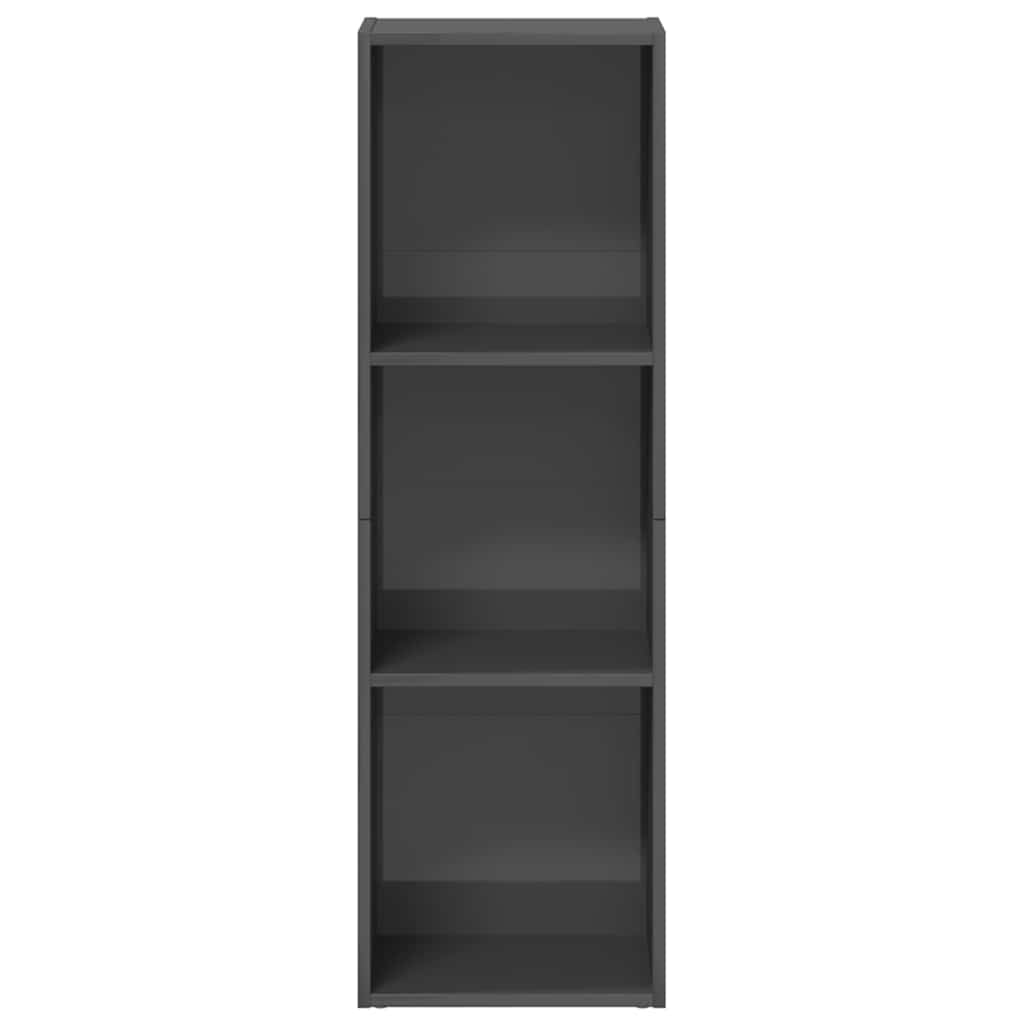 Βιβλιοθήκη/Έπιπλο TV Γυαλιστερό Γκρι 36x30x114 εκ. Επεξ. Ξύλο - Pakobazaar
