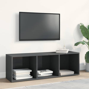 Βιβλιοθήκη/Έπιπλο TV Γυαλιστερό Γκρι 36x30x114 εκ. Επεξ. Ξύλο - Pakobazaar