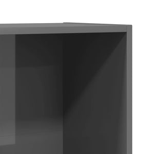 Βιβλιοθήκη/Έπιπλο TV Γυαλιστερό Γκρι 36x30x114 εκ. Επεξ. Ξύλο - Pakobazaar