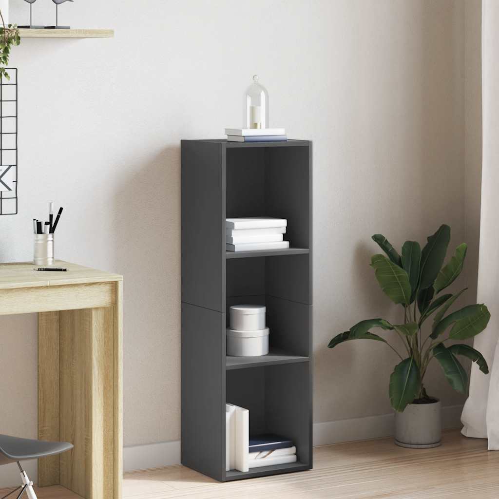 Βιβλιοθήκη/Έπιπλο TV Γυαλιστερό Γκρι 36x30x114 εκ. Επεξ. Ξύλο - Pakobazaar