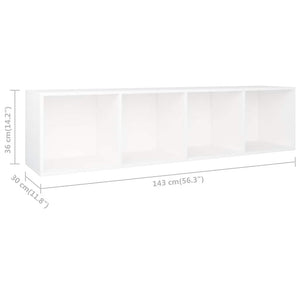 Βιβλιοθήκη/Έπιπλο Τηλεόρασης Λευκό 36x30x143 εκ. Επεξ. Ξύλο