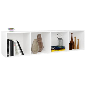 Βιβλιοθήκη/Έπιπλο Τηλεόρασης Λευκό 36x30x143 εκ. Επεξ. Ξύλο