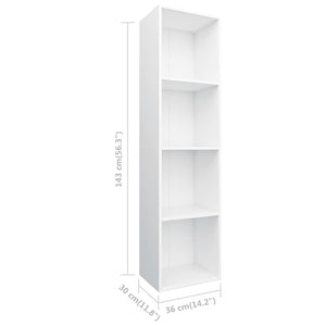 Βιβλιοθήκη/Έπιπλο Τηλεόρασης Λευκό 36x30x143 εκ. Επεξ. Ξύλο