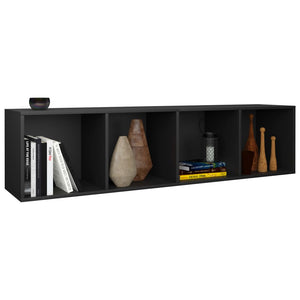 Βιβλιοθήκη/Έπιπλο Τηλεόρασης Μαύρο 36x30x143 εκ. Επεξ. Ξύλο