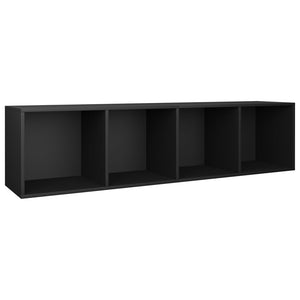Βιβλιοθήκη/Έπιπλο Τηλεόρασης Μαύρο 36x30x143 εκ. Επεξ. Ξύλο