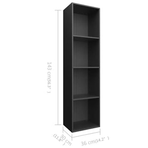 Βιβλιοθήκη/Έπιπλο Τηλεόρασης Μαύρο 36x30x143 εκ. Επεξ. Ξύλο