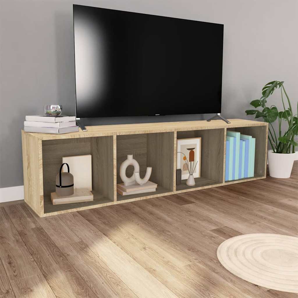 Βιβλιοθήκη/Έπιπλο TV Sonoma Δρυς 36x30x143 εκ. από Επεξ. Ξύλο - Pakobazaar
