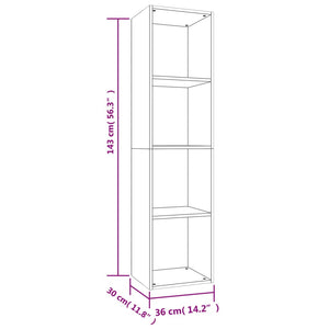 Βιβλιοθήκη/Έπιπλο TV Γκρι Σκυροδέματος 36x30x143 εκ Επεξ. Ξύλο