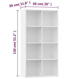 Ραφιέρα/Βιβλιοθήκη Λευκή 66 x 30 x 130 εκ. από Επεξ. Ξύλο - Pakobazaar