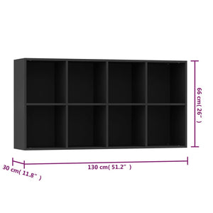 Ραφιέρα/Βιβλιοθήκη Μαύρη 66 x 30 x 130 εκ. από Επεξ. Ξύλο