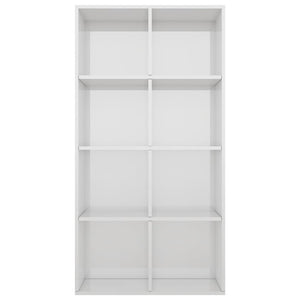 Ραφιέρα/Βιβλιοθήκη Γυαλιστερό Λευκό 66x30x130 εκ. Επεξ. Ξύλο