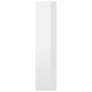 Ραφιέρα/Βιβλιοθήκη Γυαλιστερό Λευκό 66x30x130 εκ. Επεξ. Ξύλο