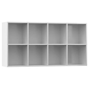 Ραφιέρα/Βιβλιοθήκη Γυαλιστερό Λευκό 66x30x130 εκ. Επεξ. Ξύλο