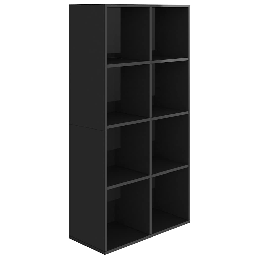 Ραφιέρα Κάθετη/Οριζόντια Γυαλισ. Μαύρο 66x30x130 εκ Μοριοσανίδα