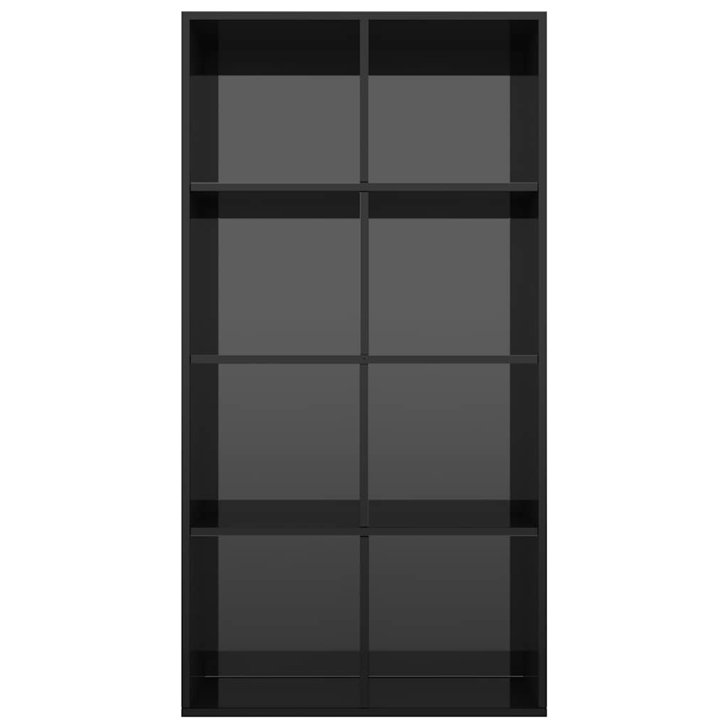 Ραφιέρα Κάθετη/Οριζόντια Γυαλισ. Μαύρο 66x30x130 εκ Μοριοσανίδα