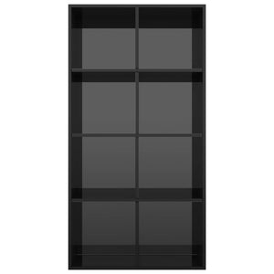 Ραφιέρα Κάθετη/Οριζόντια Γυαλισ. Μαύρο 66x30x130 εκ Μοριοσανίδα