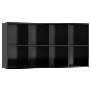 Ραφιέρα Κάθετη/Οριζόντια Γυαλισ. Μαύρο 66x30x130 εκ Μοριοσανίδα