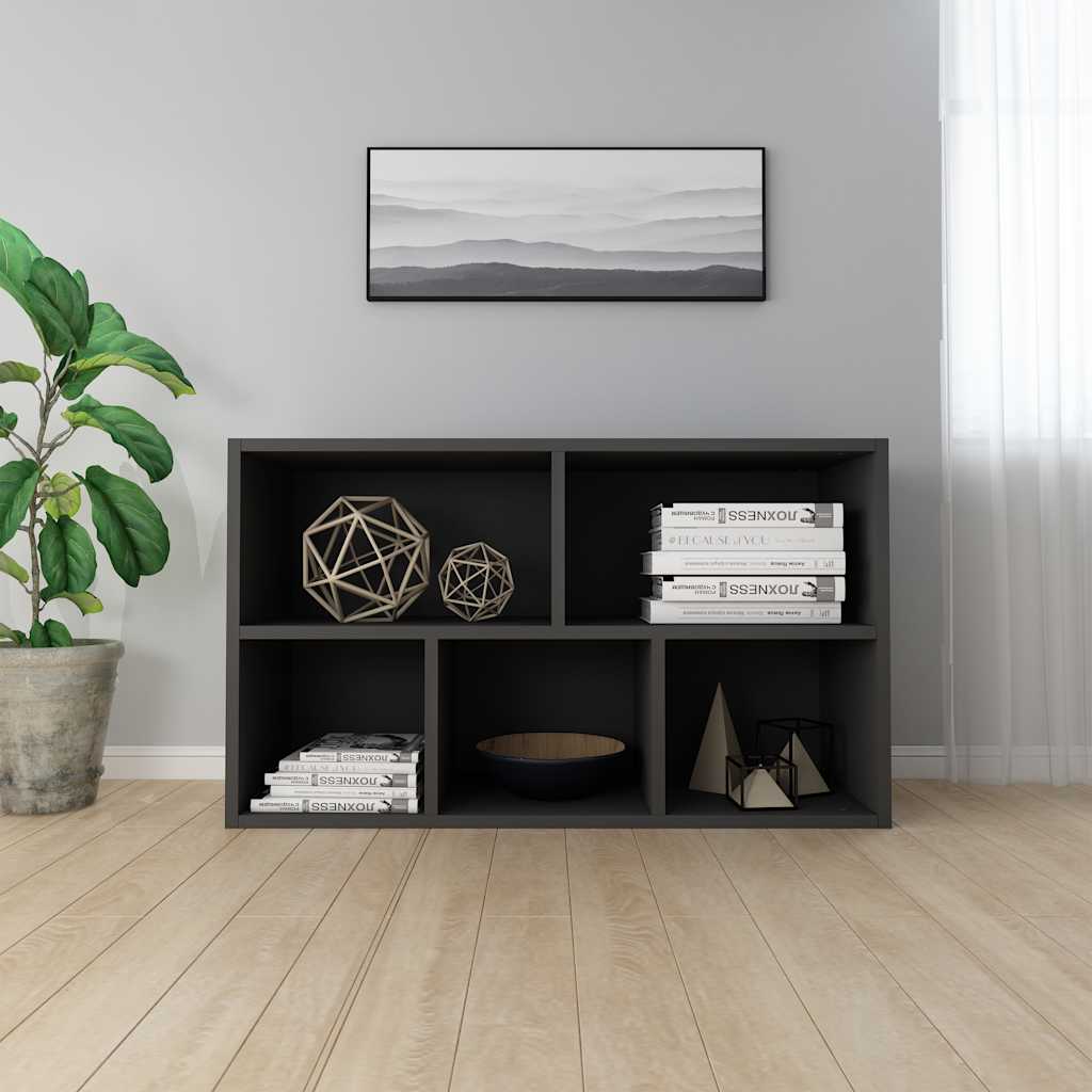 Ραφιέρα / Βιβλιοθήκη Μαύρη 50 x 25 x 80 εκ. από Επεξ. Ξύλο