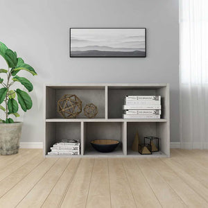 Ραφιέρα/Βιβλιοθήκη Γκρι Σκυροδέματος 50x25x80 εκ. Επεξ. Ξύλο