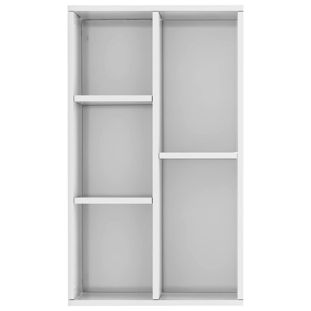 Ραφιέρα / Βιβλιοθήκη Γυαλιστερό Λευκό 50x25x80 εκ. Επεξ. Ξύλο
