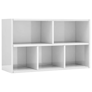 Ραφιέρα / Βιβλιοθήκη Γυαλιστερό Λευκό 50x25x80 εκ. Επεξ. Ξύλο