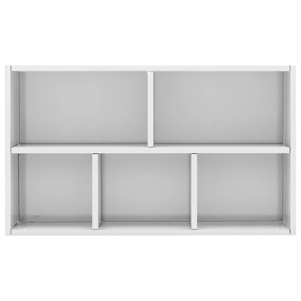 Ραφιέρα / Βιβλιοθήκη Γυαλιστερό Λευκό 50x25x80 εκ. Επεξ. Ξύλο