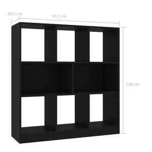 Βιβλιοθήκη Μαύρη 97,5 x 29,5 x 100 εκ. από Επεξ. Ξύλο - Pakobazaar