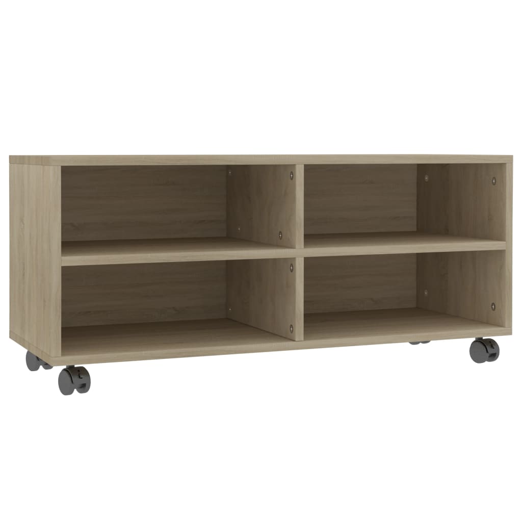 Έπιπλο Τηλεόρασης με Ρόδες Sonoma Δρυς 90x35x35 εκ. Επεξ. Ξύλο
