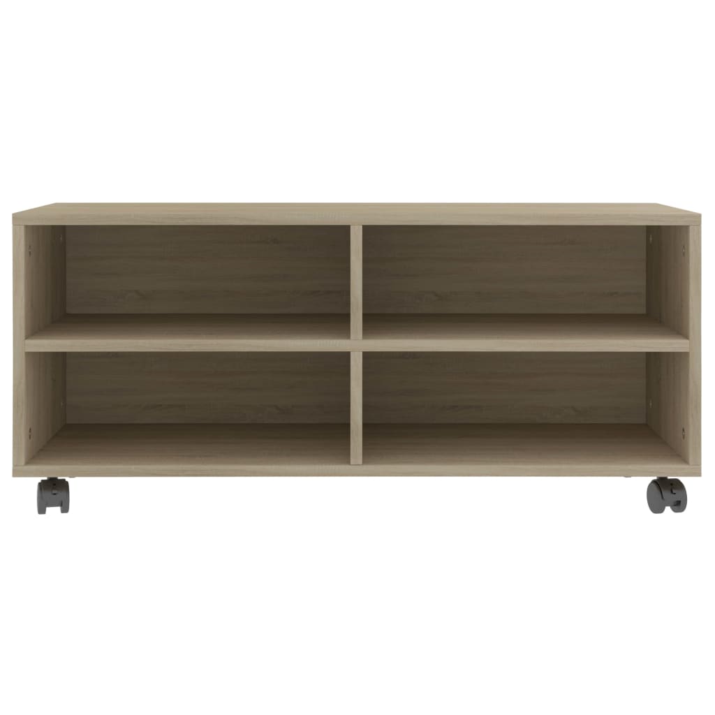 Έπιπλο Τηλεόρασης με Ρόδες Sonoma Δρυς 90x35x35 εκ. Επεξ. Ξύλο