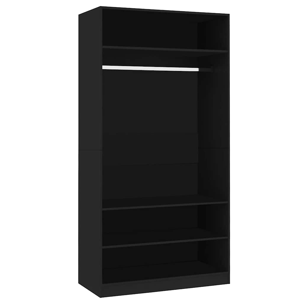 Ντουλάπα Μαύρη 100 x 50 x 200 εκ. από Επεξ. Ξύλο