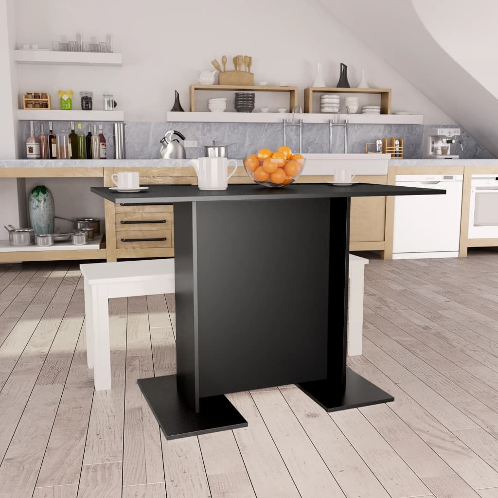 Τραπεζαρία Μαύρη 110 x 60 x 75 εκ. από Επεξ. Ξύλο