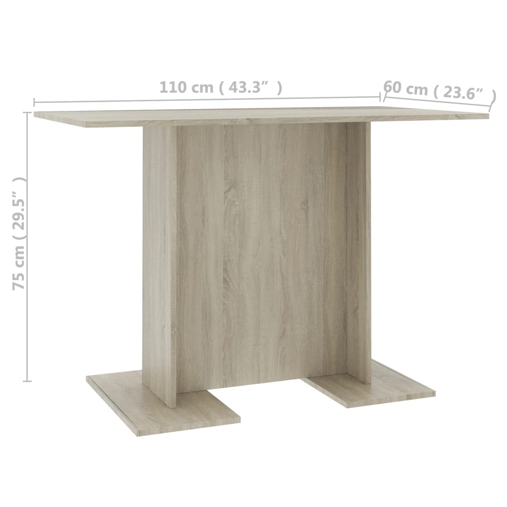 Τραπεζαρία Sonoma Δρυς 110 x 60 x 75 εκ. από Επεξ. Ξύλο - Pakobazaar