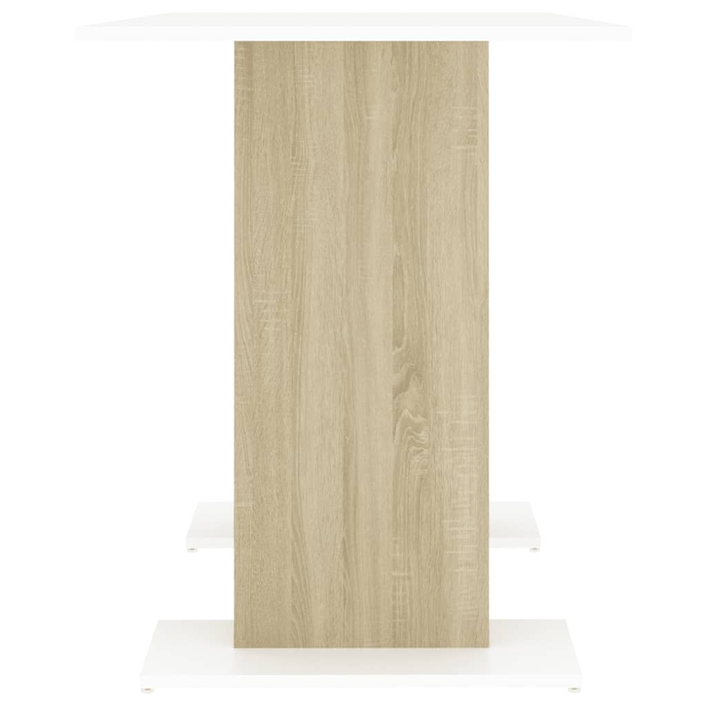 Τραπεζαρία Λευκή / Sonoma Δρυς 110x60x75 εκ. από Μοριοσανίδα