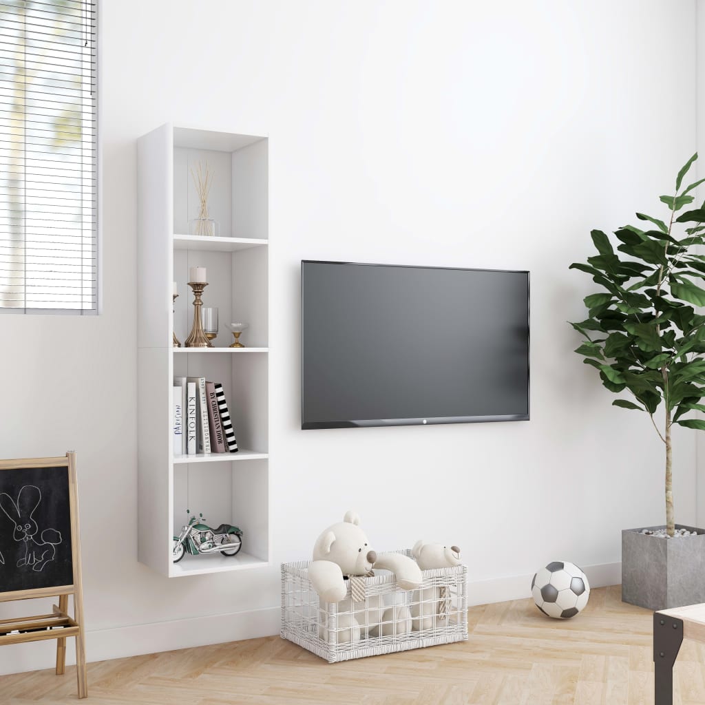 Βιβλιοθήκη/Έπιπλο Τηλεόρασης Λευκό 143 x 30 x 36 εκ.