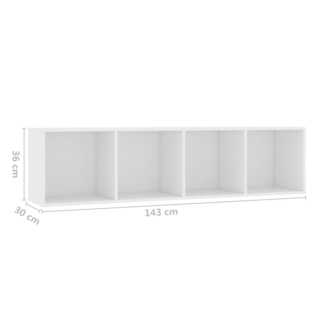 Βιβλιοθήκη/Έπιπλο Τηλεόρασης Λευκό 143 x 30 x 36 εκ.